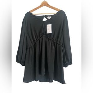 Isabel Maternity blouse black satin-like